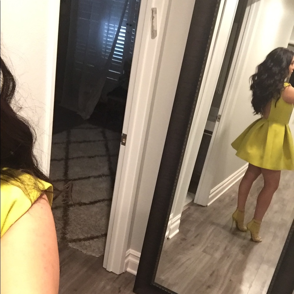 Lime green dress open back